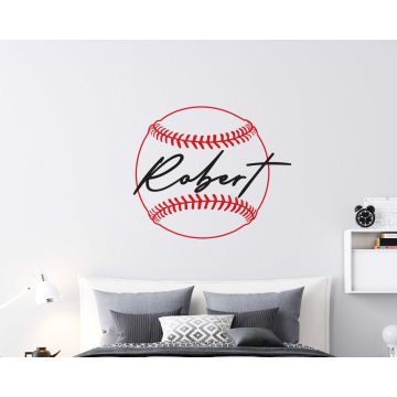 Custom Name With Baseball Decals For Sports Room Wall Decor
