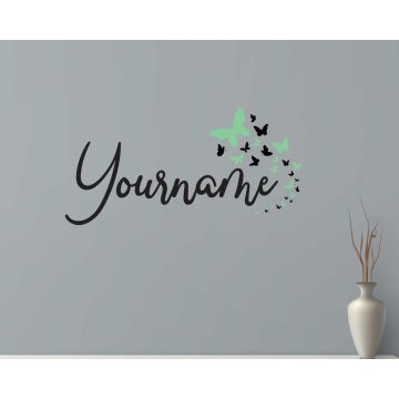 Custom Name With Butterfly Wall Stickers For Room Wall Decoration 
