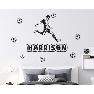 Custom Name With Football Wall Stickers For Sports Man Room Decor