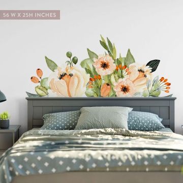 Floral flowers headboard wall stickers