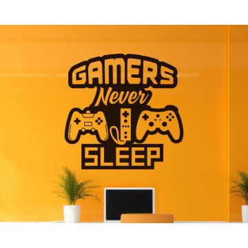 Gamers Never Sleep Gaming Wall Stickers for Gaming Room Decor