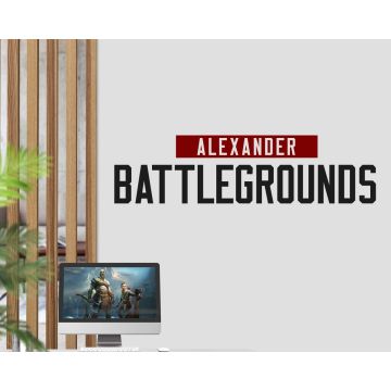 Custom Name with  Battlegrounds Gaming Wall Stickers for Boys room wall decor