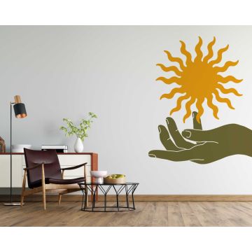 Hand With Sun Beautiful Boho Wall Stickers 