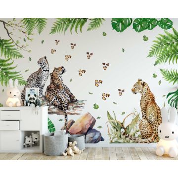 Beautiful Jungle Animals Group Cheetah Wall Decals