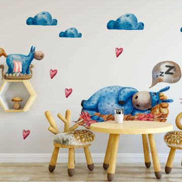 Kids unicorn sleeping wall sticker unicorn stickers for kids room decor