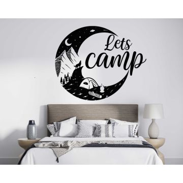 Let's Camp Motivational Quotes Stickers For Bedroom Decor