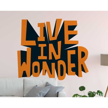 Live In Wonder Best Motivational Quote Vinyl Wall Decal For Bedroom Decoration 