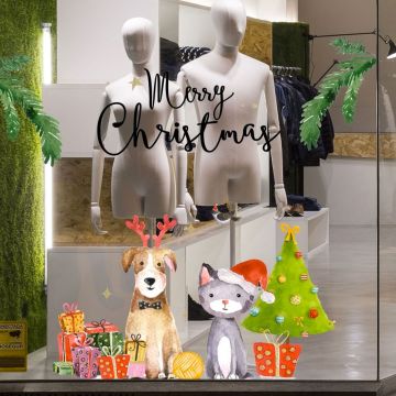 Merry christmas glass window vinyl decals
