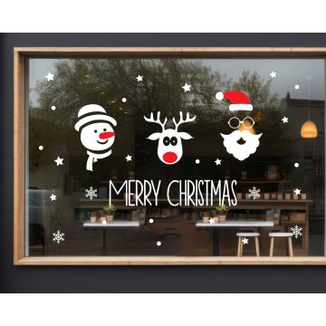 Merry Christmas Window Glass Vinyl Stickers