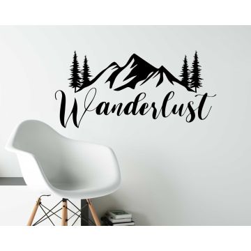 Mountain With Wanderlust Quotes Wall Stickers For Home Decorations