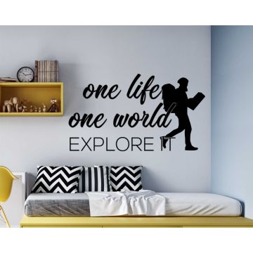 One Life One World Explore It  Motivative Wall Stickers