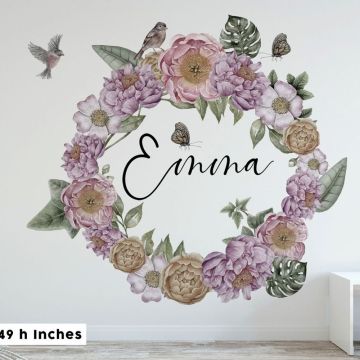 Peony flowers wall decals floral design wall sticker