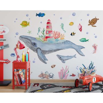 grey whale wall sticker