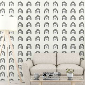 Set of 60 half circle polka dot boho wall stickers