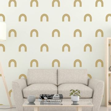 Set of 60 scandinavian rainbow wall decor boho wall decal