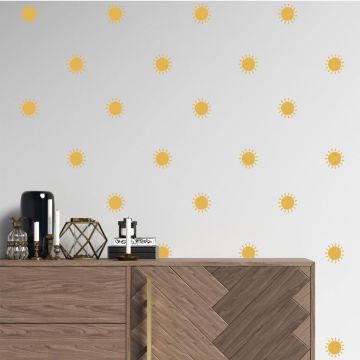 Set of 70 boho sun wall decal shapes wall decor boho wall art decor