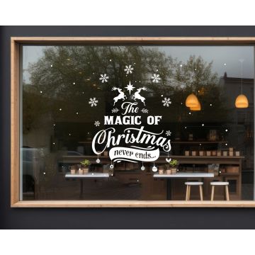 The Magic Of Christmas Never Ends Stickers For Shop Front Window Glass Decoration
