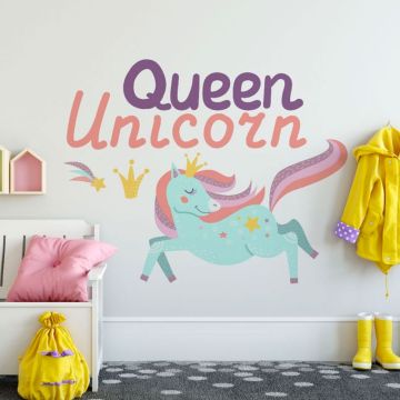 Unicorn sleeping in clouds wall decal