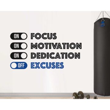 Motivational Fitness Quotes Wall Decals for Gym Decor