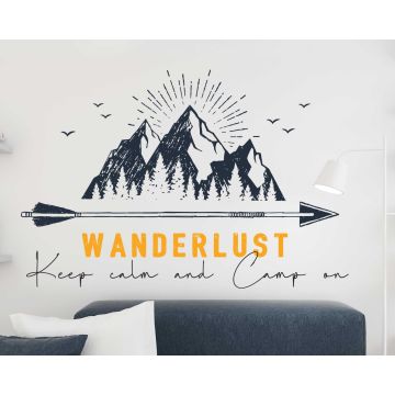 Wanderlust Keep Calm And Camp On Motivational Quote Wall Decal