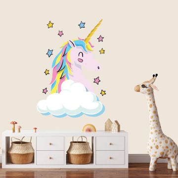 Beautiful Unicorn With Stars Vinyl Wall Decals