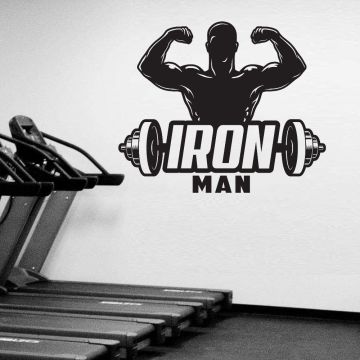 Iron Man Home Gym Fitness Wall Decal for Gym Wall Decor