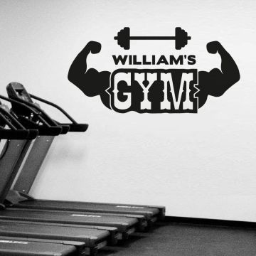Personalized Name Body Builder Home Gym Fitness Wall Decals