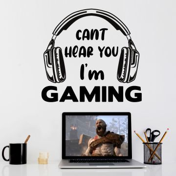 Can't Hear You I'm Gaming Vinyl Wall Decals for Gaming Room Decor