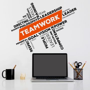 Teamwork Inspirational Quote Wall Stickers for Office wall Decor