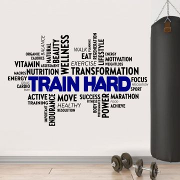 Train Hard Gym Quotes Wall Stickers for Gym Wall Decor