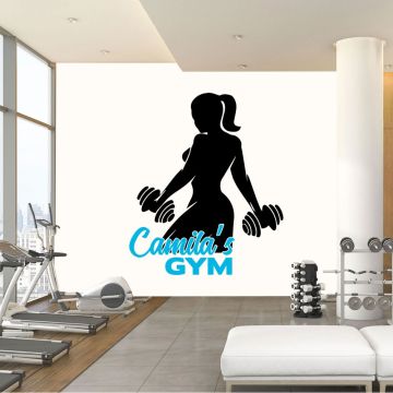 Custom Name Girls Home Gym Wall Decals 