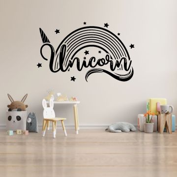 Beautiful Unicorn Rainbow Vinyl Wall Stickers for Enchanting Room Decor