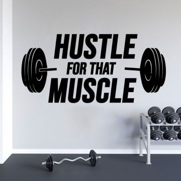 Hustle For That Muscle Quote Wall Decals for Gym Wall Decor