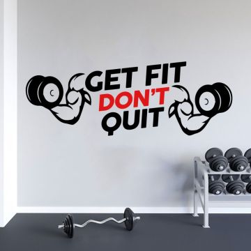 Get Fit Don't Quit Quote Wall Decals for Gym Wall Decor