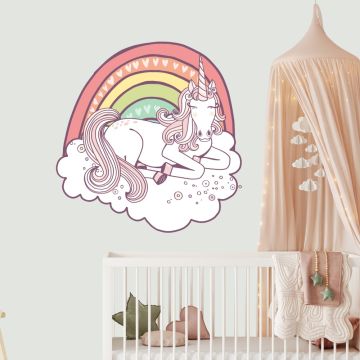 Cute & Best Beautiful Unicorn Rainbow Vinyl Wall Stickers for Enchanting Room Decor 