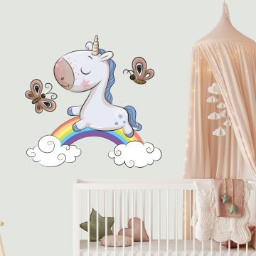 Beautiful Unicorn Rainbow Vinyl Wall Stickers for Enchanting Room Wall Decor