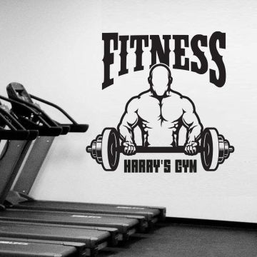 Customised Name Fitness Wall Sticker for Gym Wall Decor