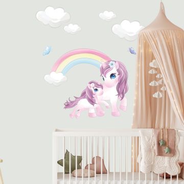 Cute & Best Beautiful Mother & Baby Unicorn Wall Stickers for Kids Room Wall Decor