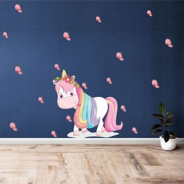 Cute & Cool Unicorn and Butterfly Vinyl Wall Stickers for Kids' Bedroom Wall Decor
