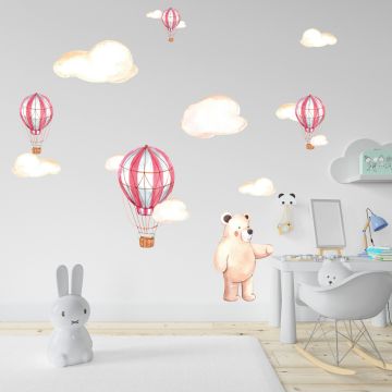 Parachute with Clouds Vinyl Wall Stickers for Room Wall Decor
