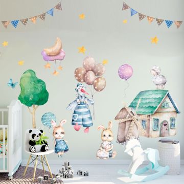 Fairy Animals Wall Sticker for Kids Bedroom Wall Decor