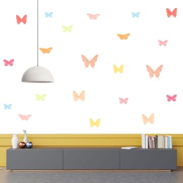 Cute Multicolour Butterfly Bohemian Vinyl Wall Stickers for Bedroom Wall Decor