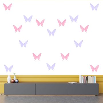 Best Purple and Pink Butterfly Vinyl Wall Stickers for Bedroom Wall Decor