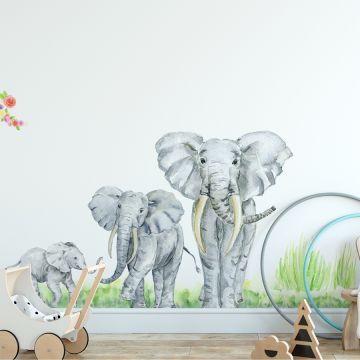 Beautiful Elephant Nursery Animal Vinyl Wall Stickers for Nursery Wall Decor