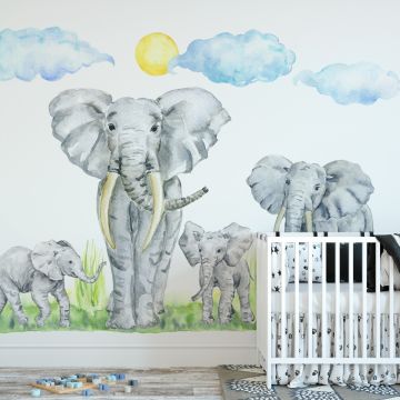 Elephant Nursery Animal Wall Decals For Children Room Wall Decor