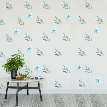 Floral Leaves Headboard Wall Decals for bedroom wall decor. shop now