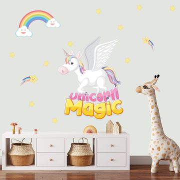 Unicorn Magic Wall Stickers for Girls Bedroom Wall Decals 