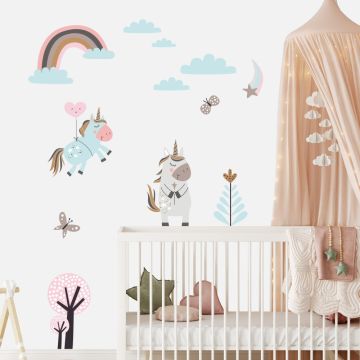 Best Beautiful Magical Unicorn Vinyl Wall Decals Set For Nursery Wall Decor