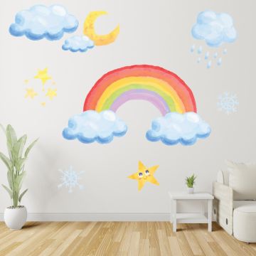 Cute & Best Beautiful Radiant Rainbow Vinyl Wall Stickers for Kids Room Wall Decor