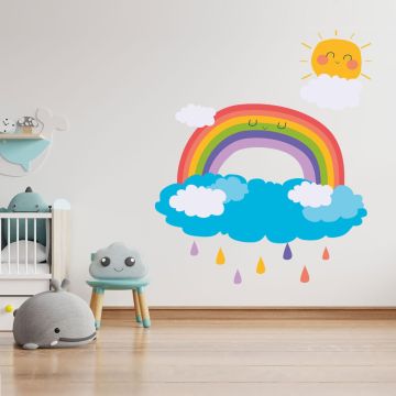 Beautiful Rainbow, Clouds and Sun Vinyl Wall Stickers for Your Kids Room Decor